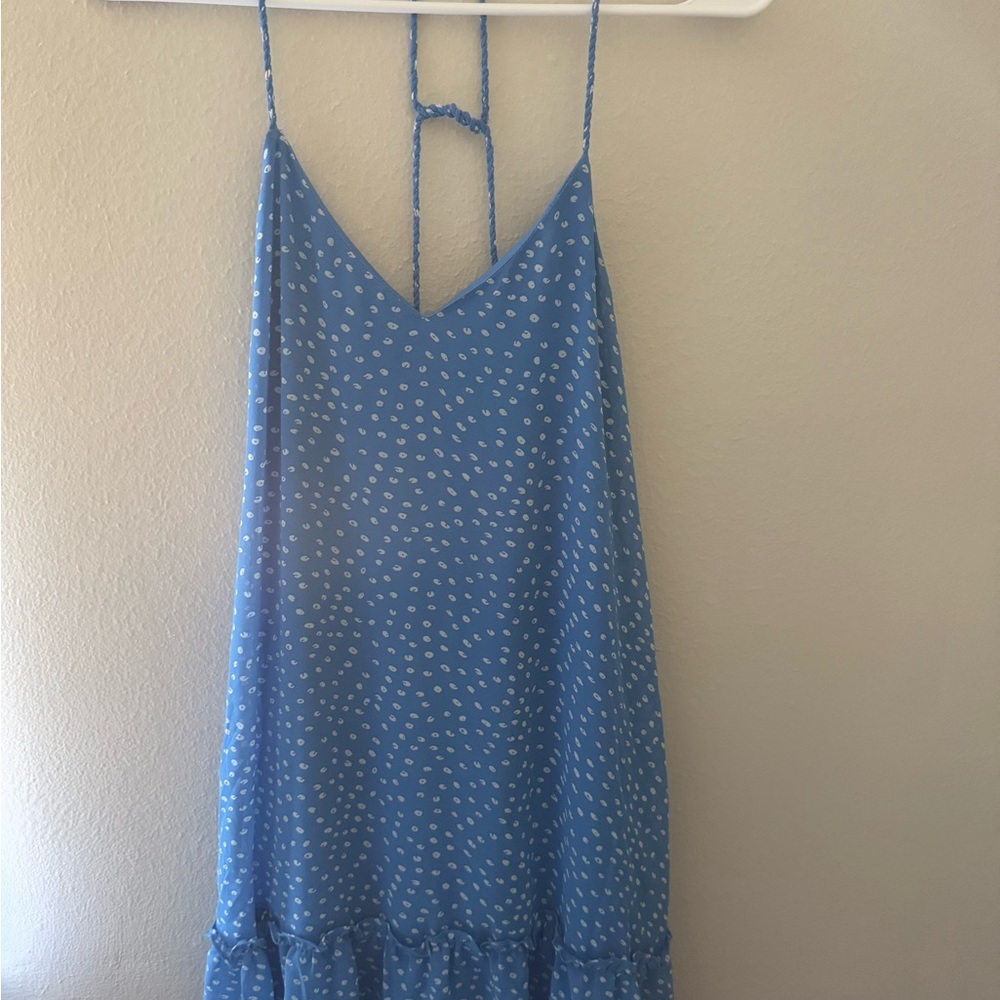 Chic Blue Polka Dot Dress